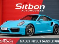 Porsche 911 991 Phase 2 Turbo S 3.8 580 Bleu Miami + Bicolor Craie/Graphite | 20kE doptions | 991.2 - <small></small> 159.980 € <small>TTC</small> - #1