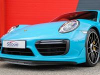 Porsche 911 991 Phase 2 Turbo S 3.8 580 Bleu Miami + Bicolor Craie/Graphite | 20kE doptions | 991.2 - <small></small> 159.980 € <small>TTC</small> - #26