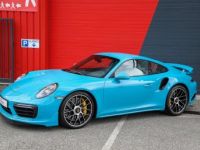 Porsche 911 991 Phase 2 Turbo S 3.8 580 Bleu Miami + Bicolor Craie/Graphite | 20kE doptions | 991.2 - <small></small> 159.980 € <small>TTC</small> - #34