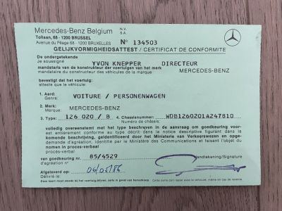 Mercedes 260 W126 SE  - 85