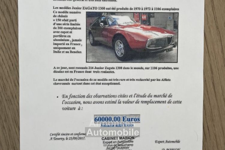 Alfa Romeo GT Junior Zagato - <small></small> 52.000 € <small>TTC</small> - #87