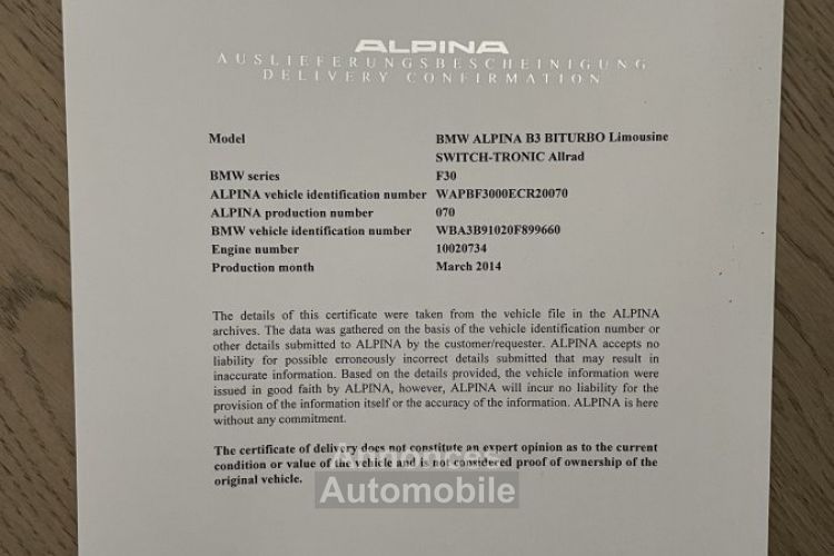 Alpina B3 F30 Biturbo - <small></small> 38.000 € <small>TTC</small> - #84