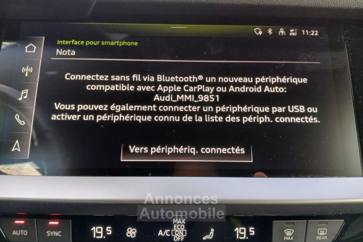 Audi A3 Berline 2.0 TDI 115ch S-TRONIC +4 Roues Hiver Attelage démontable Sièges AV Chauffants - <small></small> 27.990 € <small>TTC</small> - #18