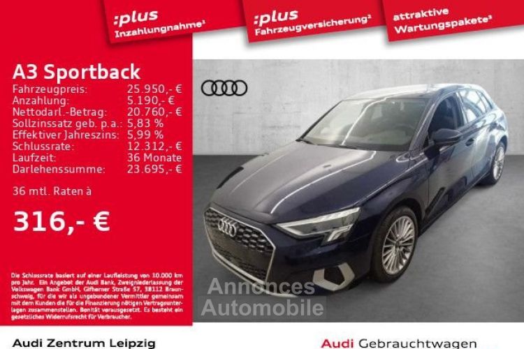 Audi A3 Sportback 35 TDI adv. LED Pano HUD - <small></small> 25.390 € <small>TTC</small> - #1