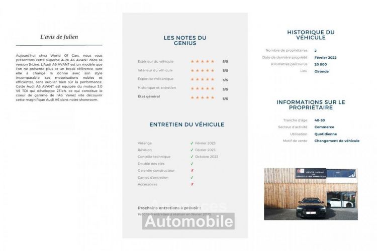 Audi A6 Avant 3.0 V6 231 CH QUATTRO TIPTRONIC S-LINE - <small></small> 39.900 € <small>TTC</small> - #11