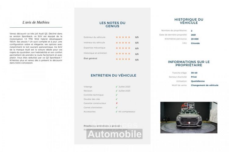 Audi Q3 Sportback 1.5 35 TFSI 150 DSG7 S-TRONIC S-LINE + - <small></small> 41.990 € <small>TTC</small> - #11