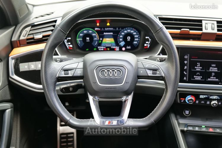 Audi Q3 Sportback NEW HYBRID 45TFSI e 245 S LINE 1° MAIN FRANCAIS TVA RECUPERABLE GPS 16-9 XENON CAMERA DE RECUL VOLANT MEPLAT HAYON ELECTRIQUE PACK BLACK JA19 ECLAIRAG - <small></small> 39.950 € <small>TTC</small> - #7