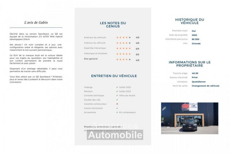 Audi Q5 Sportback 204ch SLINE / FRANCAIS - <small></small> 43.990 € <small>TTC</small> - #9