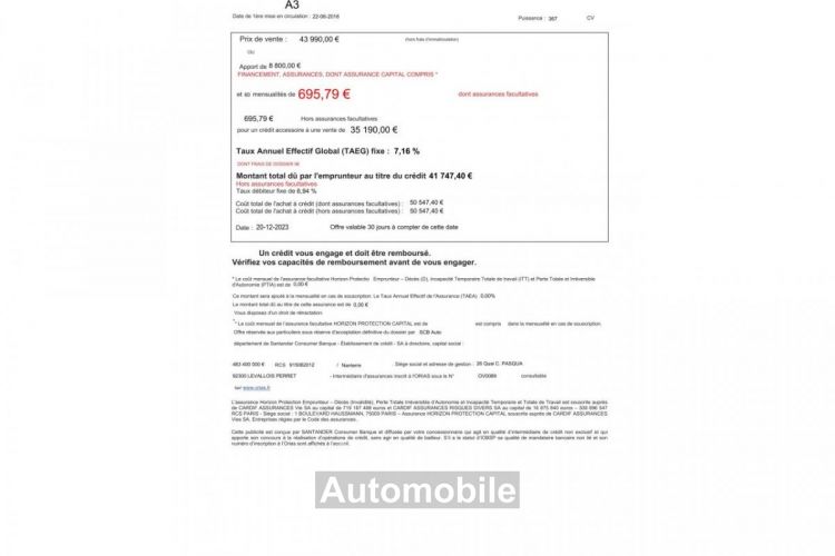Audi RS3 SPORTBACK 8V SPORTBACK QUATTRO 2.5 TFSI 367 BV S-tronic 700e/mois - <small></small> 41.990 € <small>TTC</small> - #2