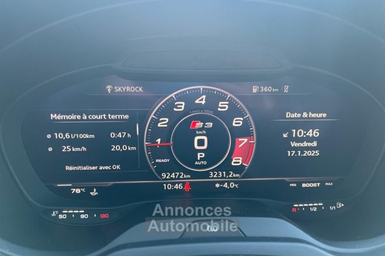 Audi S3 SPORTBACK 2.0 TFSI 310CH BLACK EDITION QUATTRO S-TRONIC ORIGINE FRANCE + APPLE CARPLAY - <small></small> 33.950 € <small>TTC</small> - #19