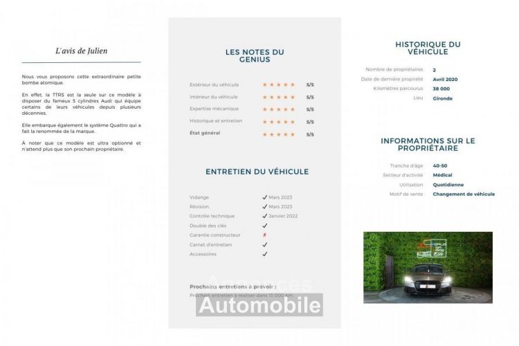 Audi TT RS TTRS Quattro 2.5 TFSI 400 CH S-tronic - <small></small> 57.900 € <small>TTC</small> - #9