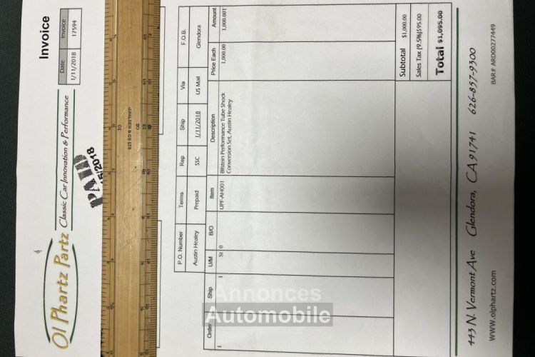 Austin Healey 3000 MK1 BT7 - <small></small> 68.500 € <small>TTC</small> - #89