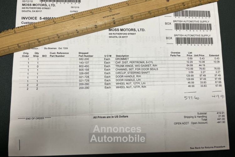 Austin Healey 3000 MK1 BT7 - <small></small> 68.500 € <small>TTC</small> - #91