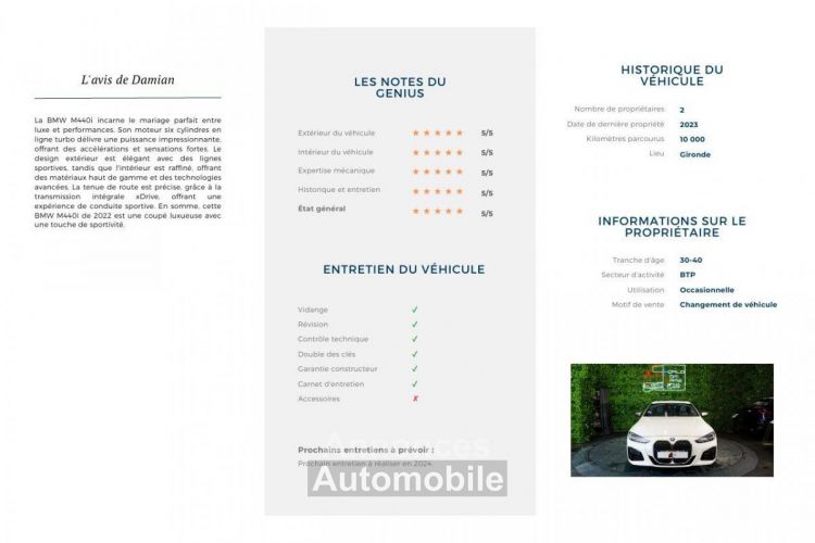 BMW Série 4 SERIE M440i Performance Malus Payé - <small></small> 64.990 € <small>TTC</small> - #10