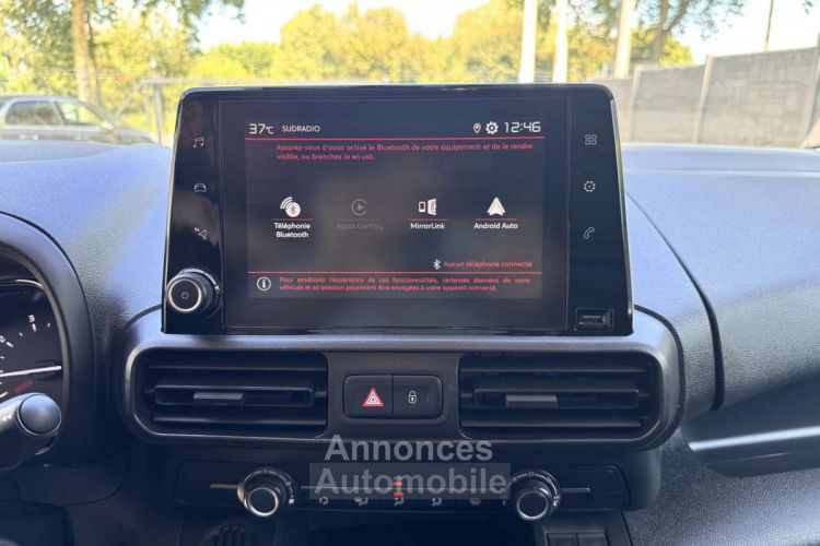 Citroen Berlingo 1.5 BlueHDi 3PLACES-CLIM-CAMERA-PDC-APPLE CARPLAY - <small></small> 12.800 € <small>TTC</small> - #19