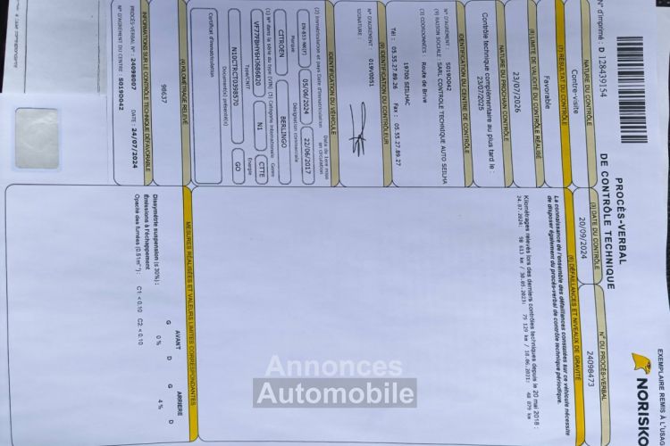 Citroen Berlingo Citroën XL 1.6 BlueHDi 100 S&S Business - <small></small> 9.980 € <small>TTC</small> - #13