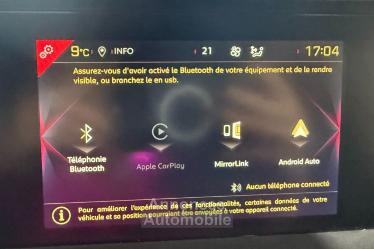 DS DS 3 DS3 CROSSBACK 100ch BVM6 Performance Line Démarrage sans clé Caméra 360° Apple CarPlay Courroie OK - <small></small> 14.990 € <small>TTC</small> - #22