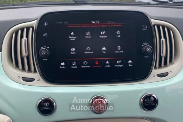 Fiat 500 1.2 69 LOUNGE Uconnect Radar Recul Pack Visibilité - <small></small> 9.980 € <small>TTC</small> - #28