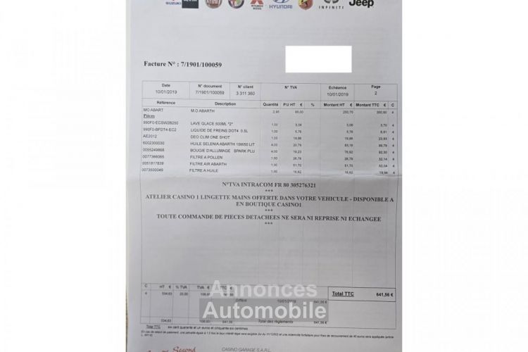 Fiat 500 ABARTH FERRARI DEALERS 1.4i 16V 160 / NUMEROTEE 25-200 / BOITE MECANIQUE / HISTORIQUE - <small></small> 34.990 € <small>TTC</small> - #46