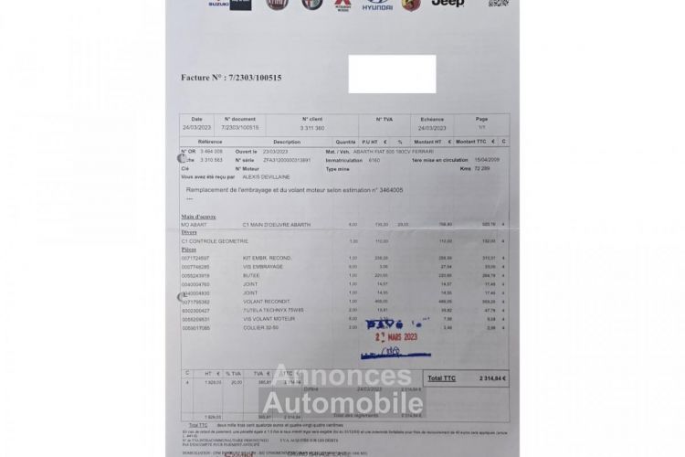 Fiat 500 ABARTH FERRARI DEALERS 1.4i 16V 160 / NUMEROTEE 25-200 / BOITE MECANIQUE / HISTORIQUE - <small></small> 34.990 € <small>TTC</small> - #54