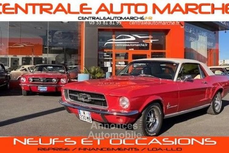 Ford Mustang COUPE ROUGE TOIT VINYLE BLANC 289CI V8 1967 - <small></small> 39.900 € <small>TTC</small> - #1