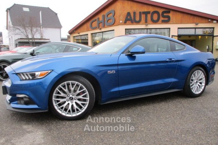 Ford Mustang V8 5.0 GT Fastback *dispo et visible sur notre parc* boite auto pack premium bleu cuir beige magnifique 45900 € - <small></small> 45.900 € <small>TTC</small> - #2