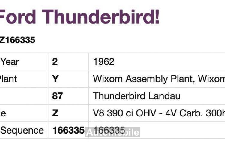 Ford Thunderbird coupe  - <small></small> 58.000 € <small>TTC</small> - #22
