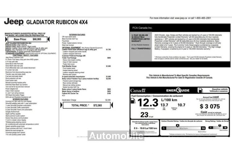 Jeep Gladiator rubicon 4x4 tout compris hors homologation 4500e - <small></small> 57.615 € <small>TTC</small> - #5