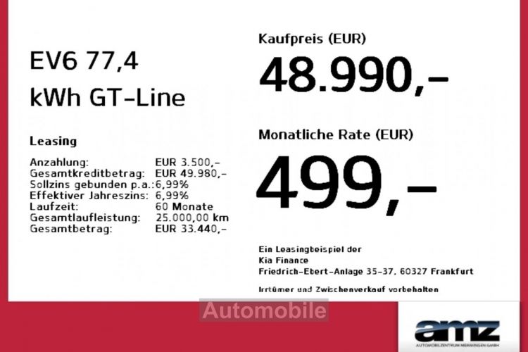 Kia EV6 2023 77,4 kWh GT-Line *AWD*30% Nachlass*AHK - <small></small> 48.990 € <small></small> - #2