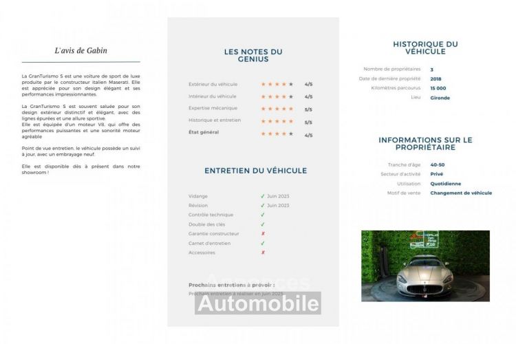 Maserati GranTurismo S 4.7 V8 / Embrayage neuf / francaise - <small></small> 48.490 € <small>TTC</small> - #11