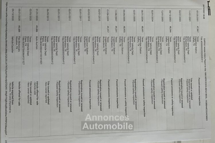 Mercedes 560 SL 80000km Origine Certifie 3 Eme Main Etat Concours - <small></small> 45.000 € <small>TTC</small> - #47