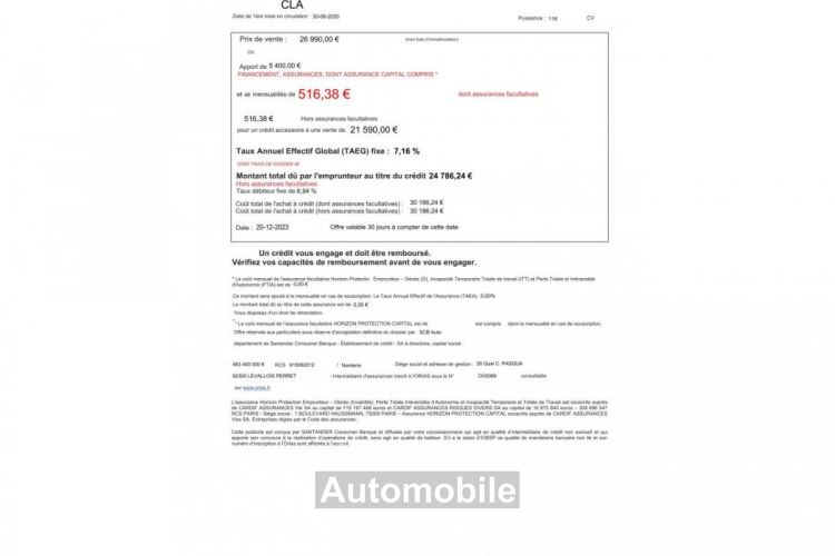 Mercedes CLA 180d BV 7G-DCT AMG Line 520 e/mois - <small></small> 24.490 € <small>TTC</small> - #2