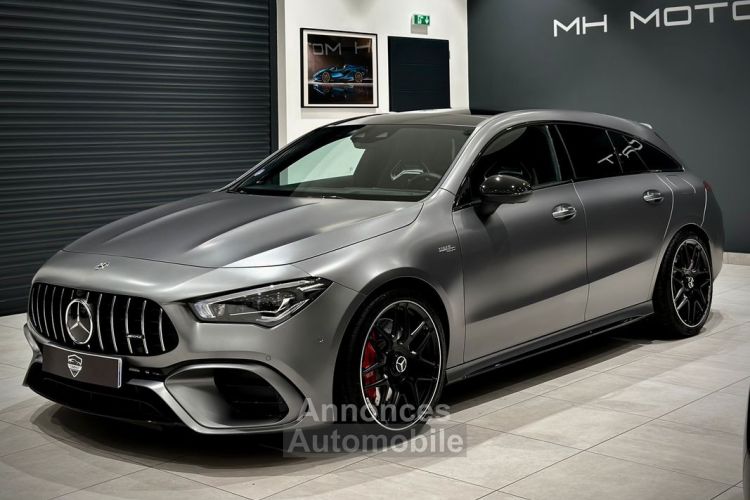 Mercedes CLA Shooting Brake MERCEDES 45 AMG S 421 CH PACK PERFORMANCE 4MATIC+ 8G-DCT SPEEDSHIFT LIGNE TITAN AKRAPOVIC GRIS MAT FRANÇAISE FULL OPTIONS - <small></small> 62.490 € <small>TTC</small> - #1