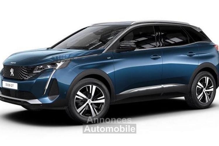 Peugeot 3008 1.2 PURETECH 130CV EAT8 GT + SIEGES CHAUFFANTS + HAYON MAINS LIBRES BLEU CELEBES / TOIT NOIR - <small></small> 28.000 € <small>TTC</small> - #1