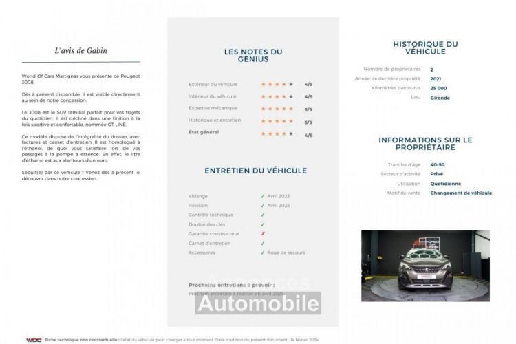 Peugeot 3008 180ch GT Line / Garantie 12mois - <small></small> 21.490 € <small>TTC</small> - #11