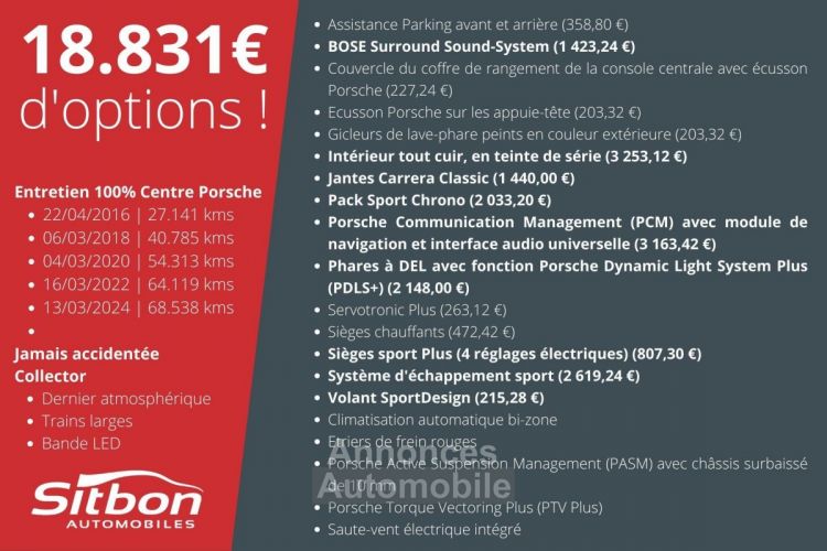 Porsche 911 991 Carrera 4S Cabriolet 3.8 400 PDK LED -10mm PDLS+ 991.1 - <small></small> 99.980 € <small>TTC</small> - #2