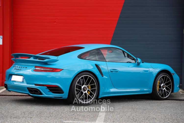 Porsche 911 991 Phase 2 Turbo S 3.8 580 Bleu Miami + Bicolor Craie/Graphite | 20kE doptions | 991.2 - <small></small> 159.980 € <small>TTC</small> - #3