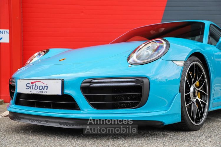 Porsche 911 991 Phase 2 Turbo S 3.8 580 Bleu Miami + Bicolor Craie/Graphite | 20kE doptions | 991.2 - <small></small> 159.980 € <small>TTC</small> - #26