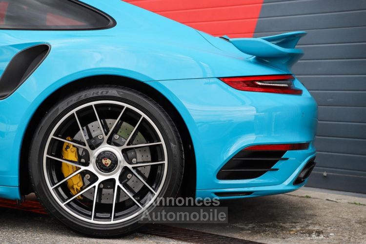 Porsche 911 991 Phase 2 Turbo S 3.8 580 Bleu Miami + Bicolor Craie/Graphite | 20kE doptions | 991.2 - <small></small> 159.980 € <small>TTC</small> - #31