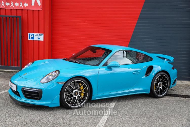 Porsche 911 991 Phase 2 Turbo S 3.8 580 Bleu Miami + Bicolor Craie/Graphite | 20kE doptions | 991.2 - <small></small> 159.980 € <small>TTC</small> - #34