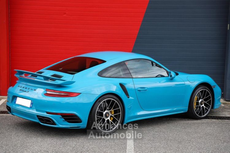 Porsche 911 991 Phase 2 Turbo S 3.8 580 Bleu Miami + Bicolor Craie/Graphite | 20kE doptions | 991.2 - <small></small> 159.980 € <small>TTC</small> - #35