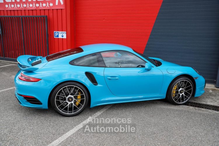 Porsche 911 991 Phase 2 Turbo S 3.8 580 Bleu Miami + Bicolor Craie/Graphite | 20kE doptions | 991.2 - <small></small> 159.980 € <small>TTC</small> - #36