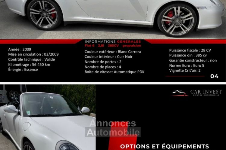 Porsche 911 997 4s cab 3.8 bt pdk entretien ok origine france - <small></small> 83.800 € <small>TTC</small> - #4