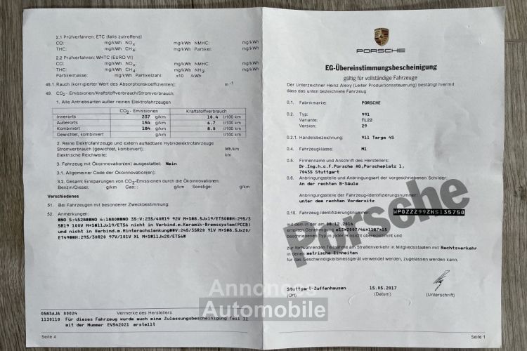 Porsche 991 Targa 4S - <small></small> 139.000 € <small>TTC</small> - #68