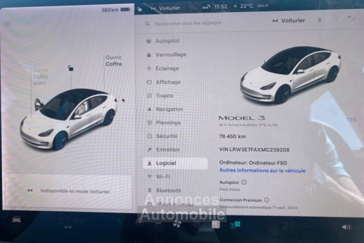 Tesla Model 3 306 AUTONOMIE STANDARD PLUS RWD 50KWH 7CV - <small></small> 27.490 € <small>TTC</small> - #17