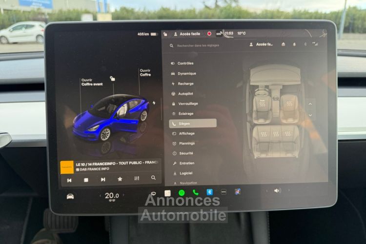 Tesla Model 3 Grande Autonomie AWD dual motor AUTOPILOT AMELIORE/HOMELINK/COMODO/CAMERA+CAPTEUR/GARANTIE - <small></small> 34.980 € <small>TTC</small> - #16