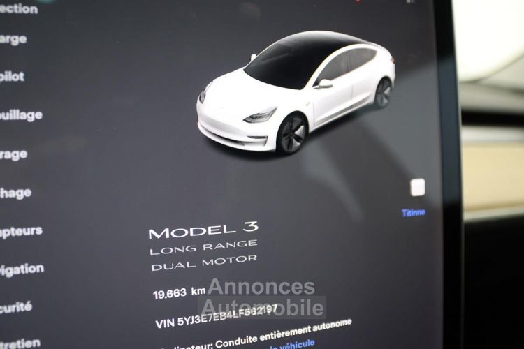 Tesla Model 3 LONG RANGE DUAL MOTOR AWD ATTELAGE  - <small></small> 38.490 € <small>TTC</small> - #8