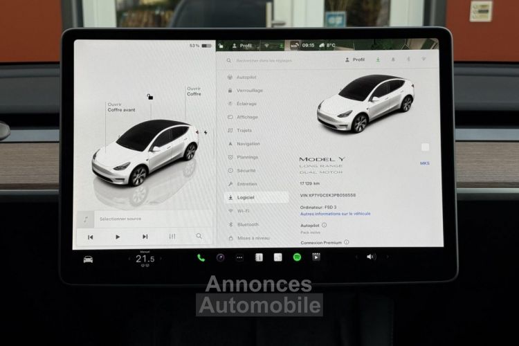 Tesla Model Y Long Range 17000km Dual Motor AWD Grand Autonomie 1ère Main - <small></small> 41.990 € <small>TTC</small> - #21