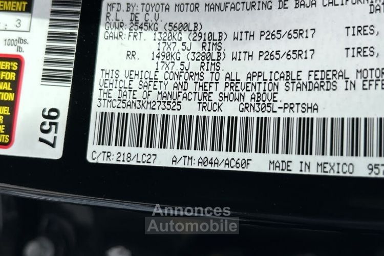 Toyota Tacoma trd pro double cabine 4x4 tout compris hors homologation 4500e - <small></small> 49.898 € <small>TTC</small> - #6