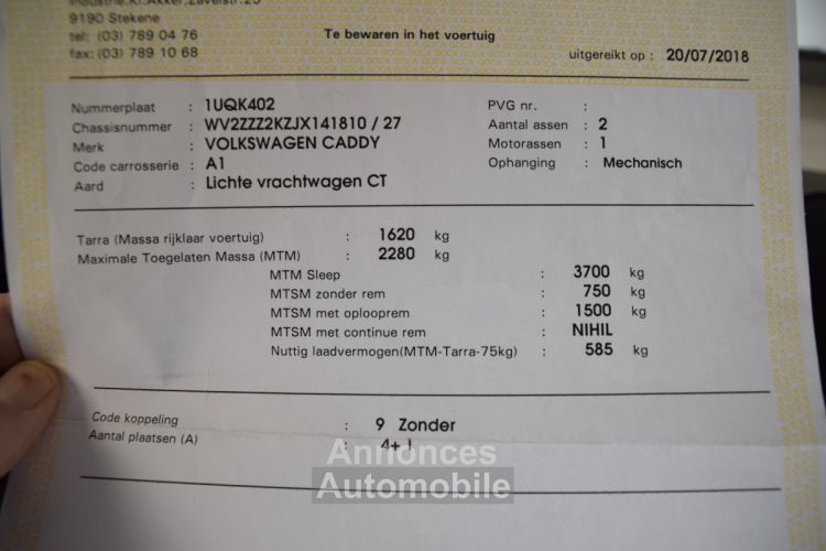 Volkswagen Caddy Maxi 2.0 Tdi 5 Plaatsen Lichte Vracht - <small></small> 13.915 € <small>TTC</small> - #19